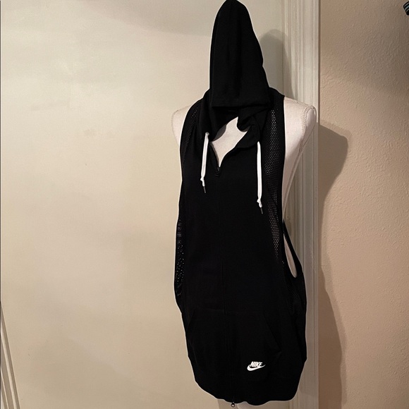 Nike Tops - “Nike” Black Hooded Vest with Logo!